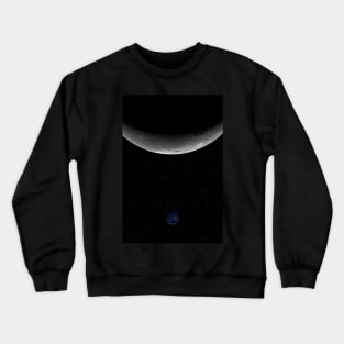 Moon and night on planet Earth Crewneck Sweatshirt